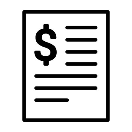 Bill statement or expense invoice line art vector icon for financial apps and websitesのイラスト素材