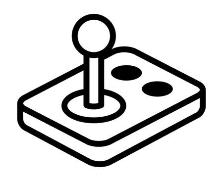 Arcade video game joystick gamepad with buttons line art vector icon for gaming apps and websitesのイラスト素材