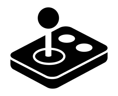 Arcade video game joystick gamepad with buttons flat vector icon for gaming apps and websitesのイラスト素材