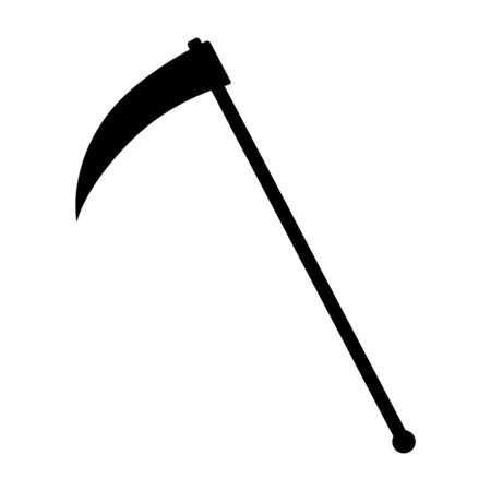 Scythe weapon of the Grim Reaper flat vector icon for games and websitesのイラスト素材