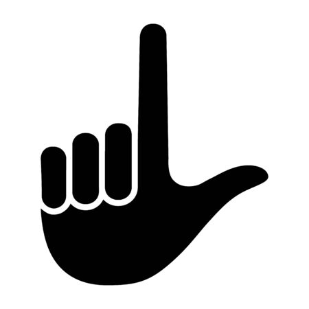 Loser sign hand gesture flat vector icon for apps and websitesのイラスト素材