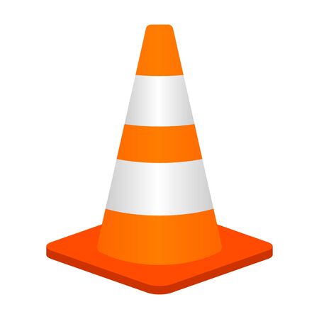 Traffic cone or road pylon flat vector color icon for apps and websitesのイラスト素材