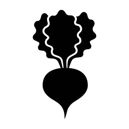 Beet or beets beetroot vegetable with leaves flat vector icon for apps and websitesのイラスト素材