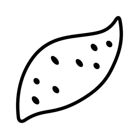Yam or sweet potato / sweetpotato line art vector icon for food apps and websitesのイラスト素材