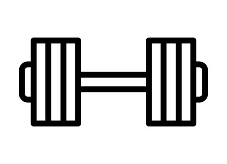 Heavy dumbbell or dumbells weight training equipment line art vector icon for exercise apps and websitesのイラスト素材