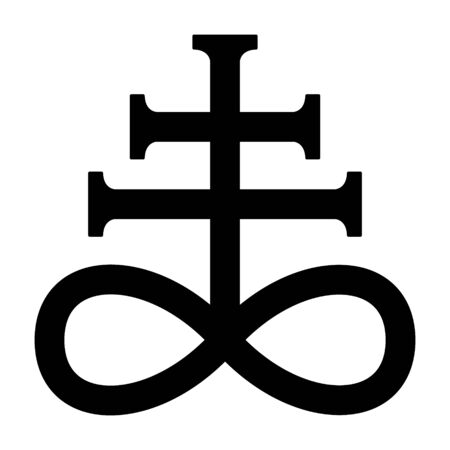 Leviathan cross, the alchemical symbol of sulfur or satanism flat vector icon for games and websitesのイラスト素材