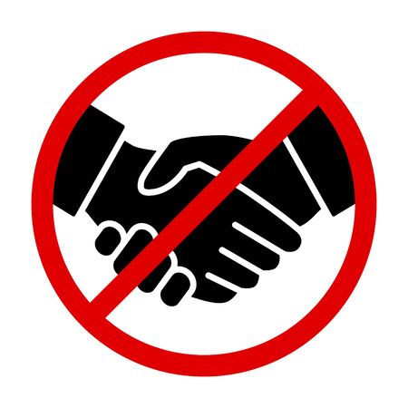 No handshake sign or no deal agreement flat vector icon for print and websitesのイラスト素材