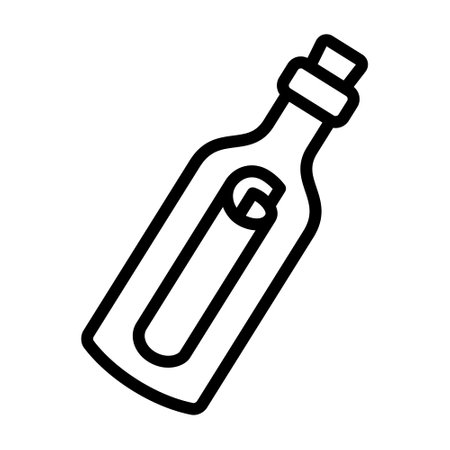 Message or letter in a bottle line art vector icon for apps and websitesのイラスト素材