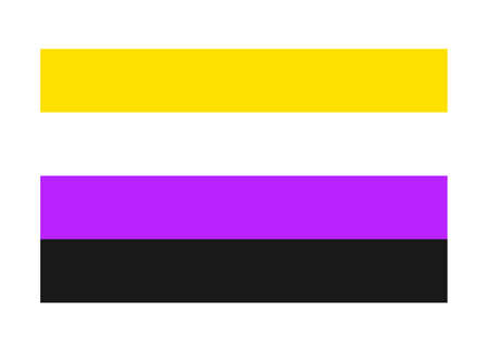 Nonbinary or non-binary flag banner flat vector icon for apps and printのイラスト素材