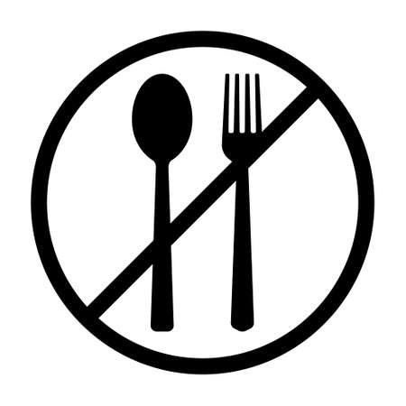Food fasting or foot ban line art vector icon for food apps and websitesのイラスト素材