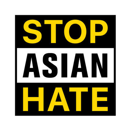 Stop Asian Hate label flat or sign vector icon for websites and printのイラスト素材