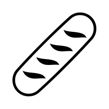 French bread baguette line art vector icon for food apps and websitesのイラスト素材