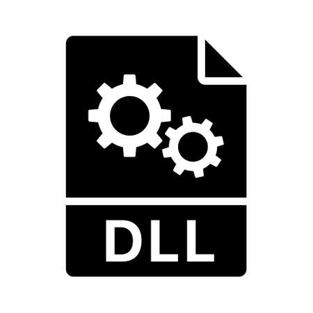 DLL or Dynamic Link Library file format type flat vector icon for apps and websitesのイラスト素材