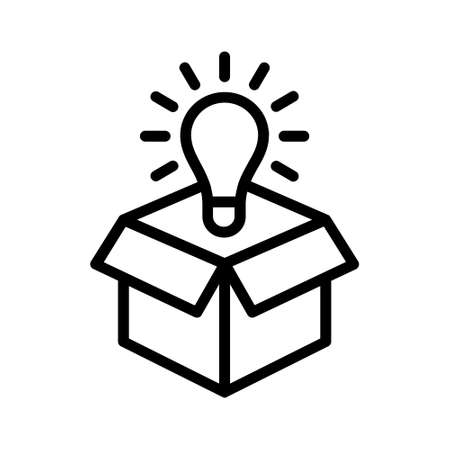 Product design or product idea line art vector icon for business apps and websitesのイラスト素材