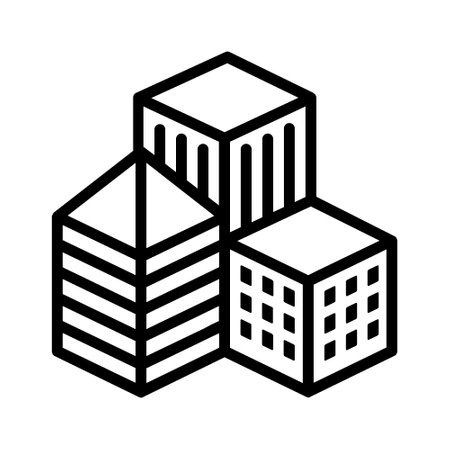 Buildings or places line art vector icon for apps and websitesのイラスト素材