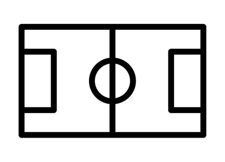 Simple association football soccer pitch or field vector icon for apps and websitesのイラスト素材