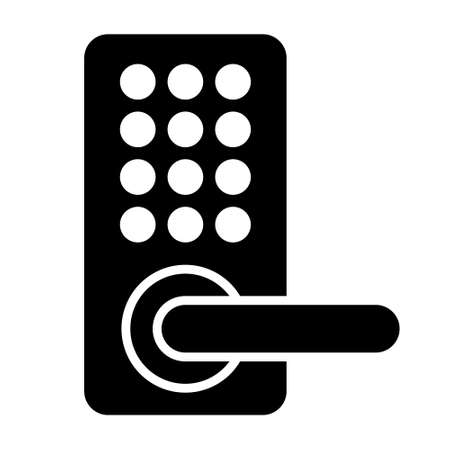 Smart lock with keypad flat vector icon for apps and websitesのイラスト素材