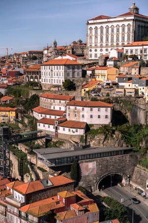 PORTO, PORTUGAL - February 6, 2022: Panoramic view of the rooftop of Porto, Portugal.のeditorial素材