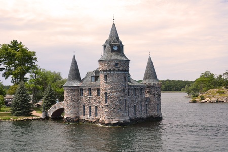 Castle on water at thousand islandsのeditorial素材