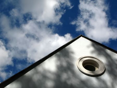 gable with cloudy sky