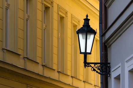 Prague street lampの写真素材