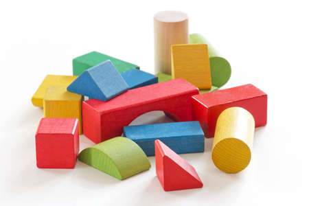Colorful wooden building set for children