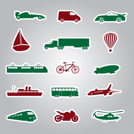 means of transport icon stickersのイラスト素材