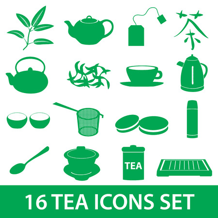 tea icons set eps10のイラスト素材