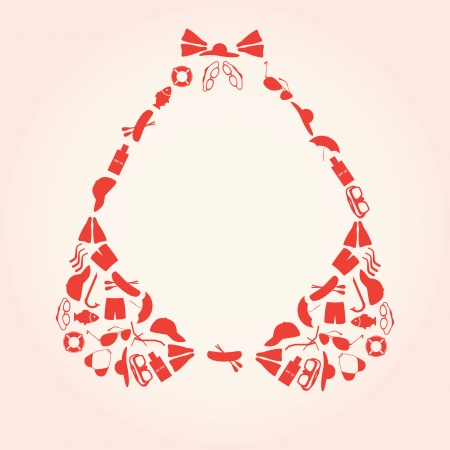 summer and beach icon in bikini pattern eps10のイラスト素材