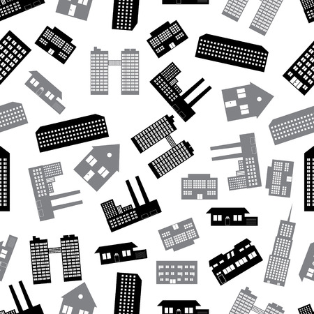 buildings and houses seamless pattern eps10のイラスト素材