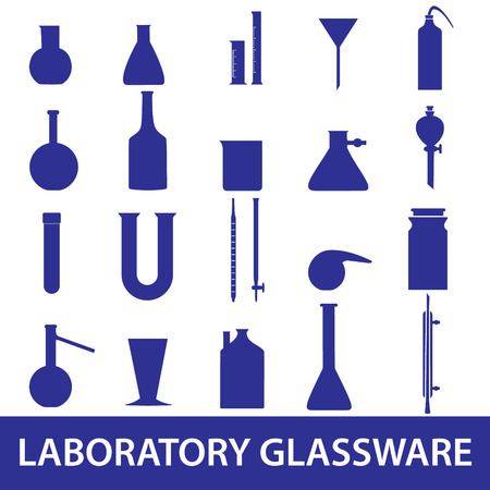 chemistry laboratory glassware set eps10のイラスト素材