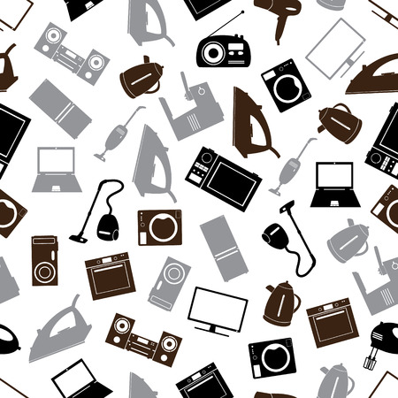 home electrical appliances gray pattern eps10のイラスト素材