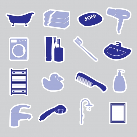 bathroom stickers set eps10のイラスト素材