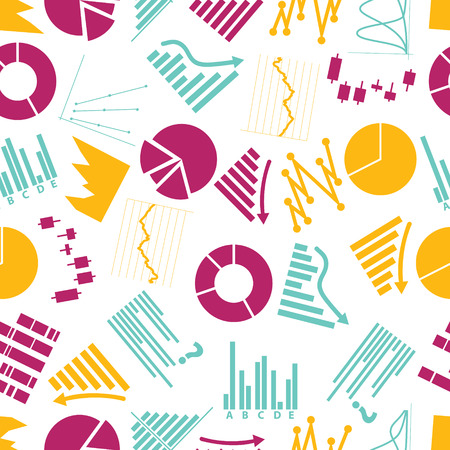 graphs icons seamless color pattern eps10のイラスト素材