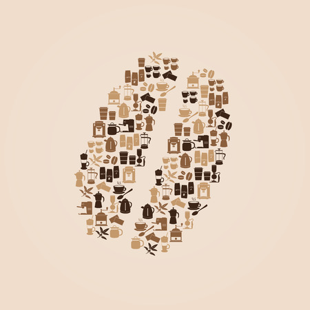 coffee icons like coffee beanのイラスト素材