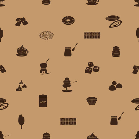 chocolate icons seamless brown pattern のイラスト素材