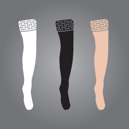 three types of woman stockings のイラスト素材