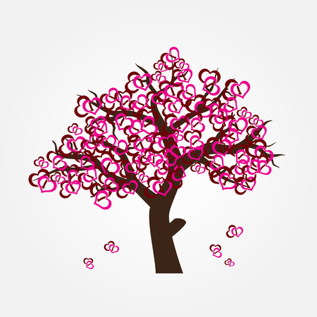 tree with hearths for valentine or wedding のイラスト素材