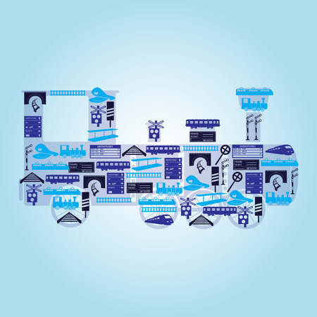 train and railway icons locomotive shapeのイラスト素材