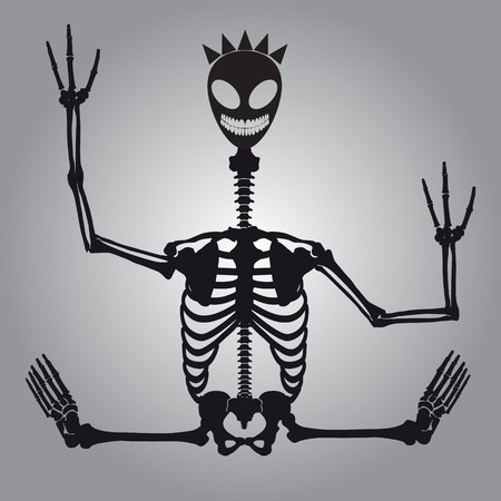 crazy alien skeletonのイラスト素材