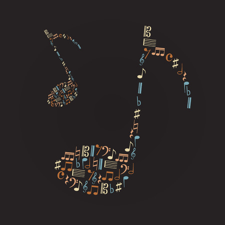 music note icons like big music noteのイラスト素材