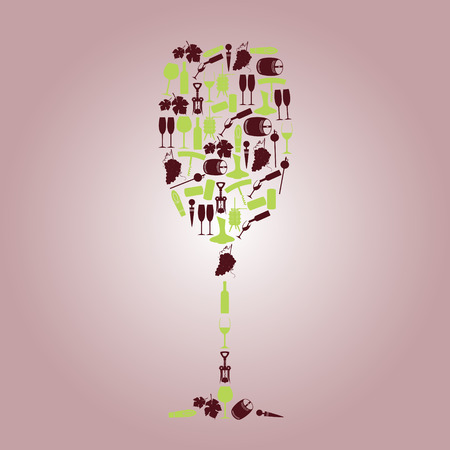 wine icons like a glassのイラスト素材