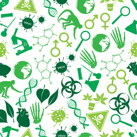 color biology icons seamless pattern eps10のイラスト素材