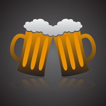 two full glasses of beer eps10のイラスト素材