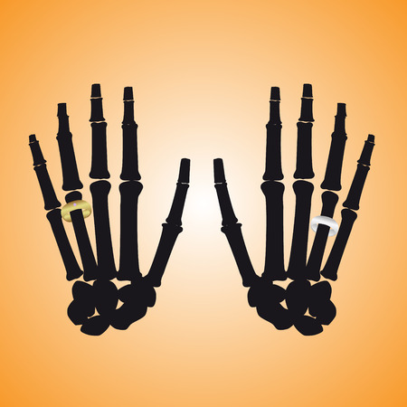 human hand bones with rings eps10のイラスト素材