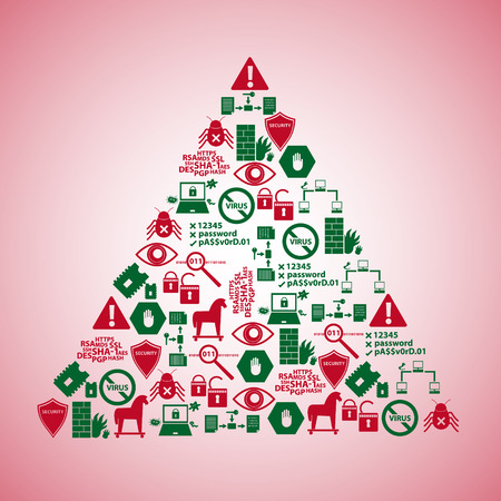 computer security icons in triangle shape eps10のイラスト素材