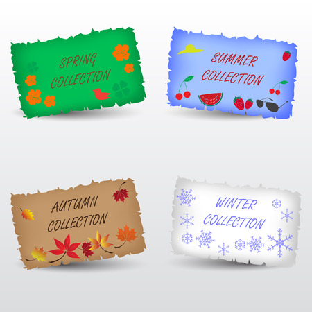 seasons collection shop label eps10のイラスト素材