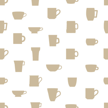 mugs and cups simple silhouette icons pattern のイラスト素材