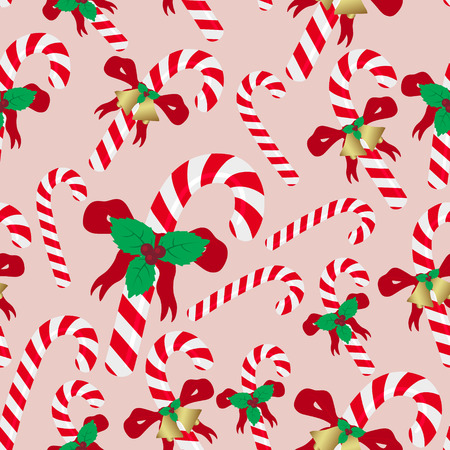 christmas red and white sweets stick seamless pattern eps10のイラスト素材