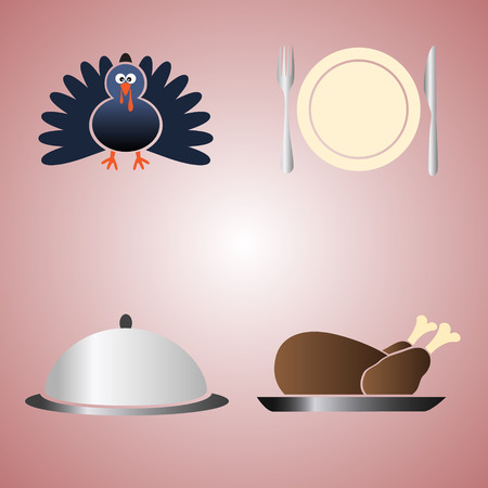 thanksgiving food vector color symbols eps10のイラスト素材